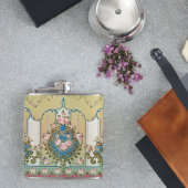 Versailles Rococo Stijlvol Roze Rozen Goud Heupfles