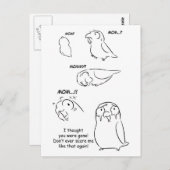 Verscheidenheid angst bij gezelschapsvogels briefkaart (Voorkant / Achterkant)