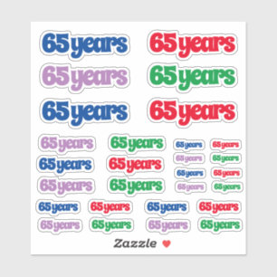 Verscheidenheid van Grootte van 65 Jaar Sticker