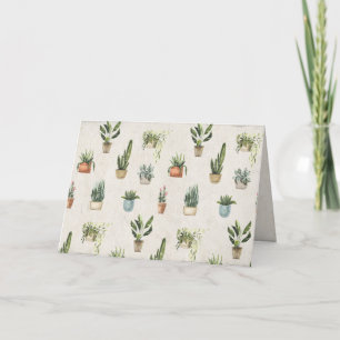 Verscheidenheid van potten planten waterverf Verja Kaart