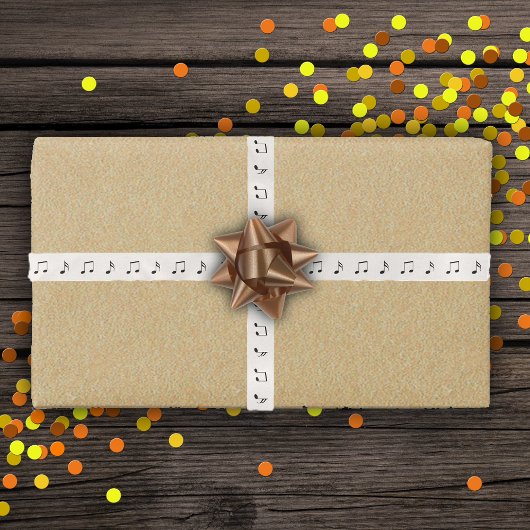 Verscheidenheid van Zwarte Muzieknoten op wit Lint