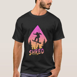Verscheur Sneeuwboarder Retrowave Vaporwave Sneeuw T-shirt