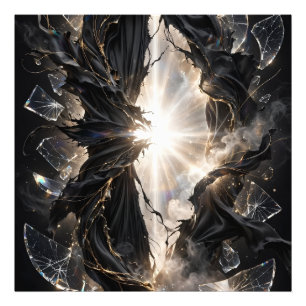 Verscheurde sluier van licht - Black Gold Luxury Foto Afdruk