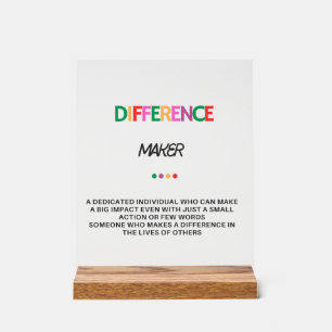 Verschil maker geschenken voor vrouwen, dank u ges acryl bord