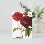 Verschilderen van dieprode  rozen briefkaart (Staand voorkant)