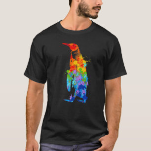 Verschilderverf Penguin Drip Painting Penguin T-shirt