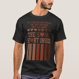 Verschillend aan de buitenkant hetzelfde hart in d t-shirt