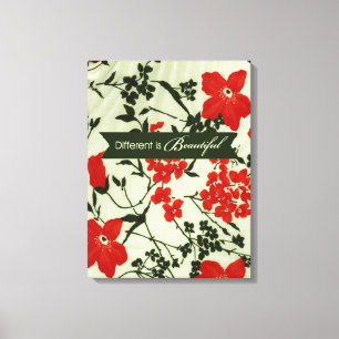 Verschillend is mooie  florale canvas afdruk
