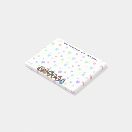 verschillend uil - uil identiek post-it® notes (Schuin)