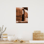 Verschillend Uitzicht oude vrachtwagen in Sepia Poster (Keuken)