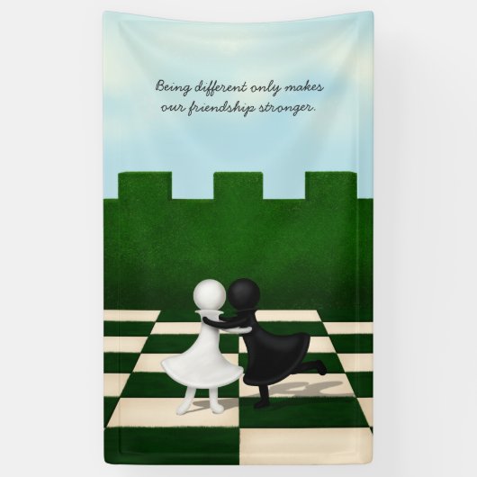 Verschillend zijn maakt vriendschap alleen maar st spandoek (Verticaal)