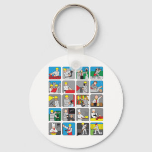 Verschillende beroepen sleutelhanger