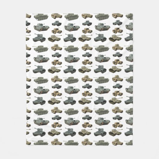 Verschillende British WW2 Tanks Fleece Deken (Voorkant)