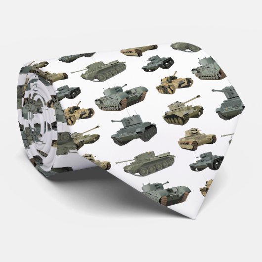 Verschillende British WW2 Tanks Stropdas (Opgerold)