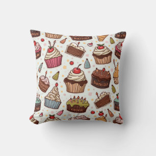 Verschillende cake patroon kussens