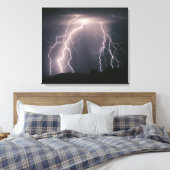 Verschillende cloud-to-ground bliksemflitsen van e canvas afdruk (Insitu (Slaapkamer))