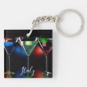 Verschillende cocktails in martinibrillen met verl sleutelhanger (Achterkant)