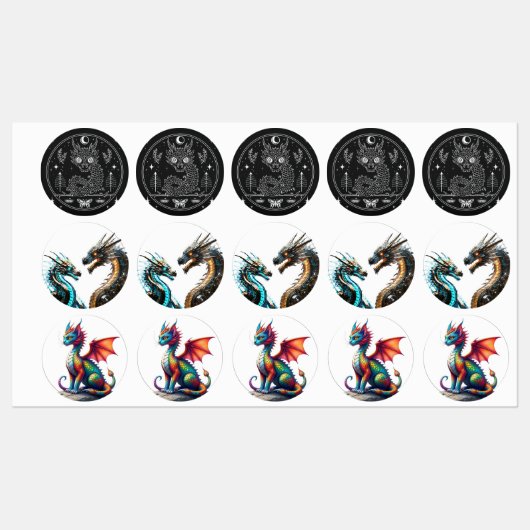 Verschillende Dragon Stickers (Vel)