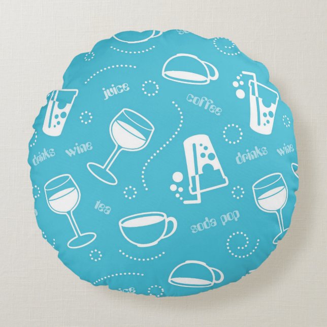 Verschillende drinken rond kussen (Voorkant)