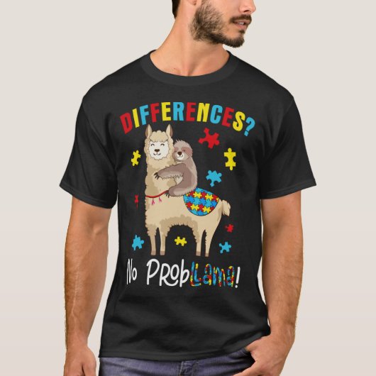 Verschillende Geen Prob Llama Sloth Llama Puzzel A T-shirt (Voorkant)