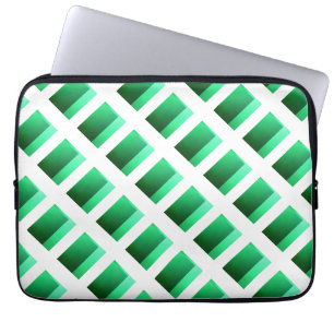 Verschillende groene vormen met lichtillusie laptop sleeve