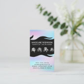 Verschillende haarstijlen | holografisch verloop visitekaartje (Staand voorkant)