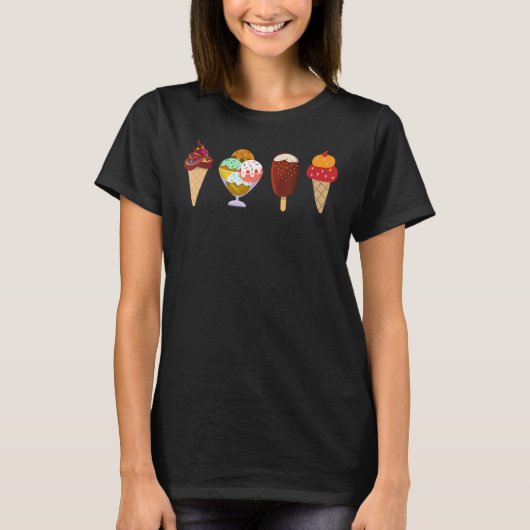 Verschillende Icecreams T-shirt (Voorkant)