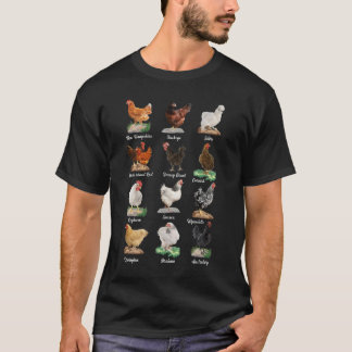 Verschillende Kippen Haan Boerderij Kippen Hen Bre T-shirt