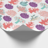 Verschillende koralen diep zee planten patroon cadeaupapier (Hoek)