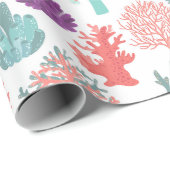 Verschillende koralen diep zee planten patroon cadeaupapier (Rol Hoek)