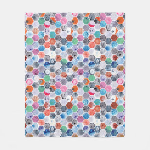 Verschillende marmerzeshoeken fleece deken