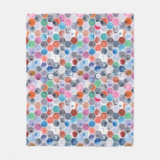 Verschillende marmerzeshoeken fleece deken (Voorkant)