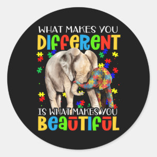 Verschillende mooie Autisme-bewustwording Puzzle P Ronde Sticker