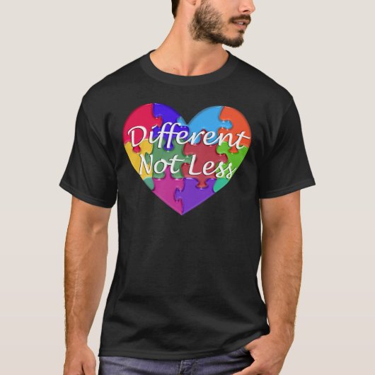 Verschillende niet minder autisme bewustzijn t-shirt (Voorkant)