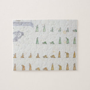 Verschillende posities van het lichaam tijdens het legpuzzel