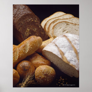Verschillende soorten ambachtelijk brood poster