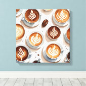 Verschillende soorten koffie canvas afdruk (Insitu (Houten vloer))