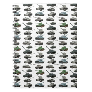 Verschillende Sovjet-WW2-tanks Spiral-fotonotebook Notitieboek