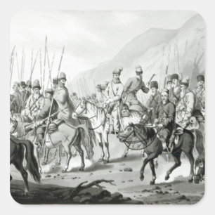 Verschillende stammen van Russische kozakken Vierkante Sticker