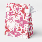 Verschillende stijl van bloem & harten patroon bedankdoosjes (Achterkant)