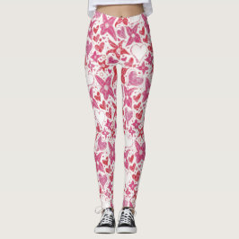 Verschillende stijl van bloem & harten patroon leggings