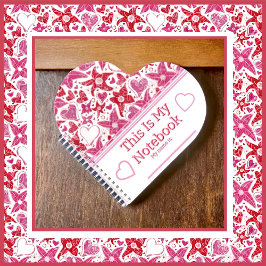 Verschillende stijl van bloem & harten patroon notitieboek