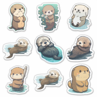 Verschillende Zee Otter Sticker van Stijlstutsel