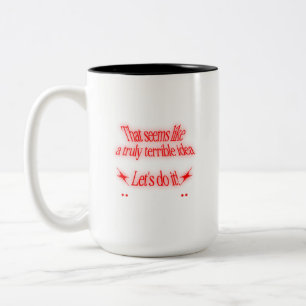 Verschrikkelijk idee tweekleurige koffiemok