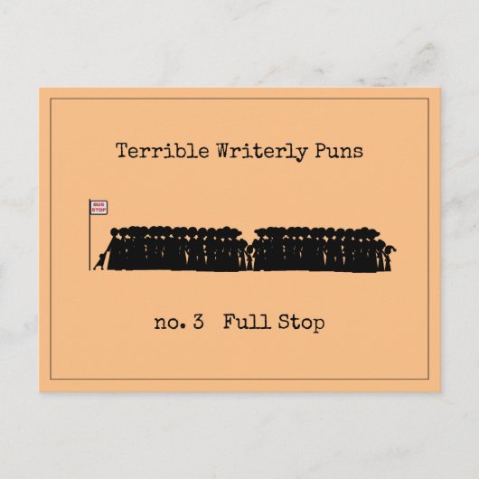 Verschrikkelijk schrijfbonnetje briefkaart (Voorkant)