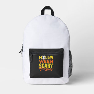 Verschrikkelijke Katten Dame Halloween Ontwerp_1 Bedrukte Rugzak