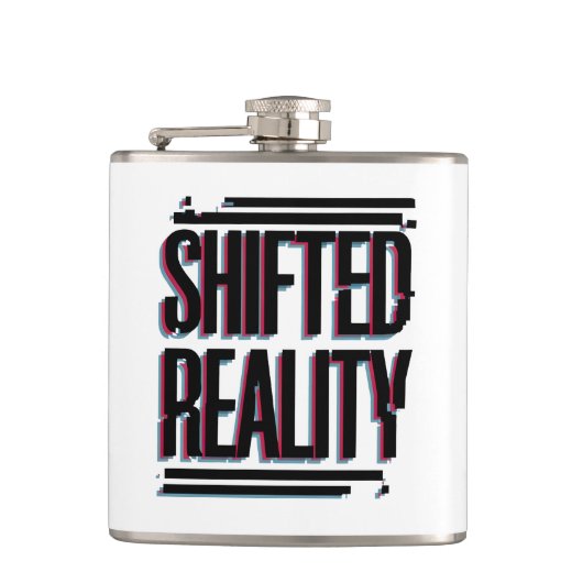 Verschuifde realiteit - Glitch in de tijdlijn Heupfles (Voorkant)