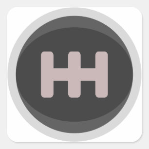 Verschuifknop Racing Gear Vierkante Sticker