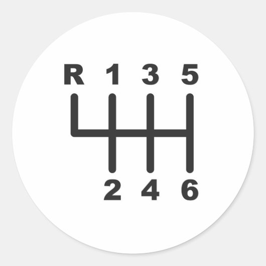 Verschuiving snelheid 6 ronde sticker (Voorkant)