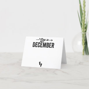 Verschuldigd in december Baby bekendmaking Zwanger Bedankkaart